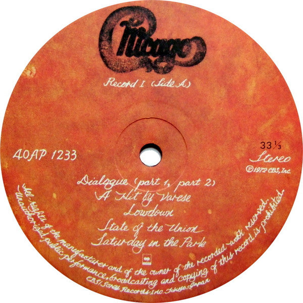 Chicago (2) - Chicago Live In Japan (2xVinyl, LP, Album, Reissue) Very Good Plus (VG+) / Very Good Plus (VG+)