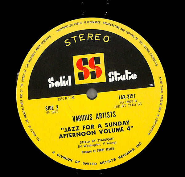 Various - Jazz For A Sunday Afternoon Volume 4 (Vinyl, LP, Album, Reissue) Very Good Plus (VG+) / Very Good (VG)