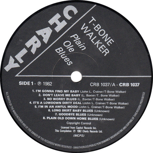 T-Bone Walker - Plain Ole Blues (Vinyl, LP, Compilation) Very Good Plus (VG+) / Very Good Plus (VG+)