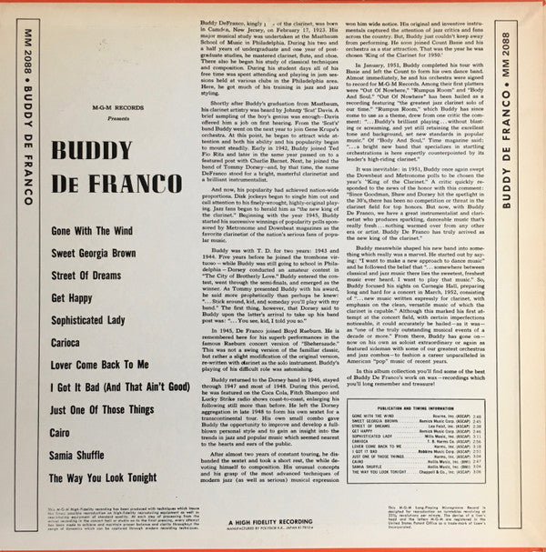 Buddy DeFranco - Buddy DeFranco (Vinyl, LP, Album, Compilation, Mono) Very Good Plus (VG+) / Very Good (VG)