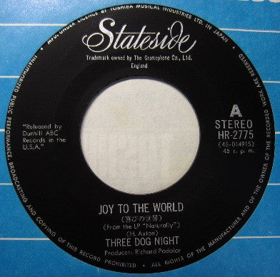 Three Dog Night - Joy To The World / I Can Hear You Calling (Vinyl, 7", Single) Very Good (VG) / Very Good (VG)