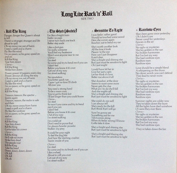 Rainbow - Long Live Rock 'N' Roll (Vinyl, LP, Album, Reissue, Stereo)
