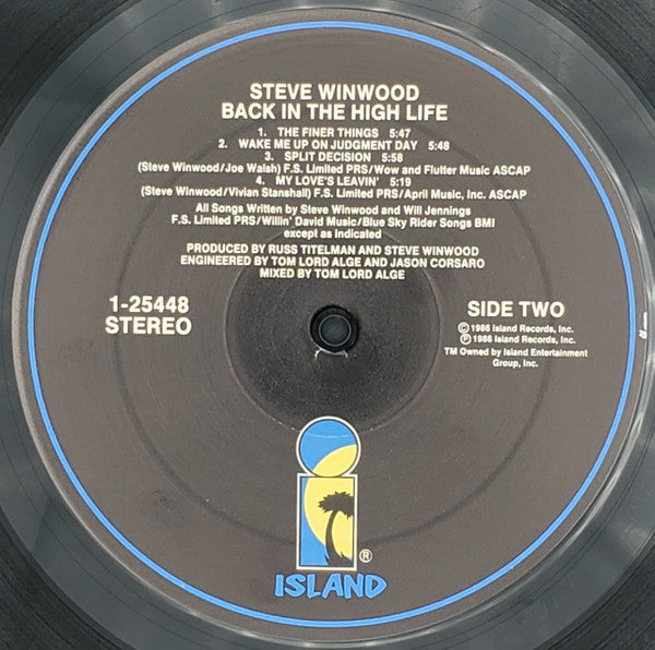 Steve Winwood - Back In The High Life (Vinyl, LP, Album, Stereo) Very Good Plus (VG+) / Near Mint (NM or M-)