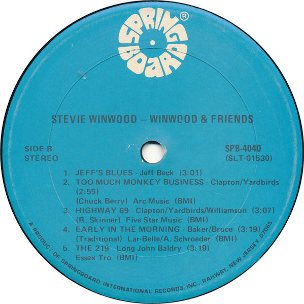 Steve Winwood - Winwood & Friends (Vinyl, LP, Compilation) Very Good (VG) / Very Good (VG)