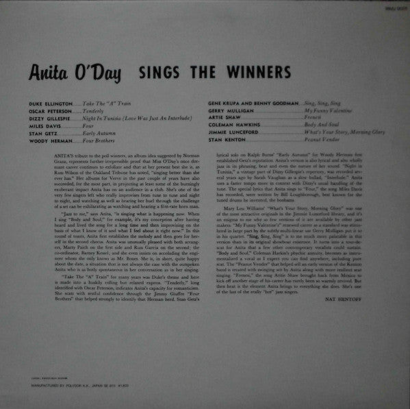 Anita O'Day - Anita O'Day Sings The Winners (Vinyl, LP, Album, Limited Edition, Reissue, Stereo) Very Good Plus (VG+) / Very Good (VG)