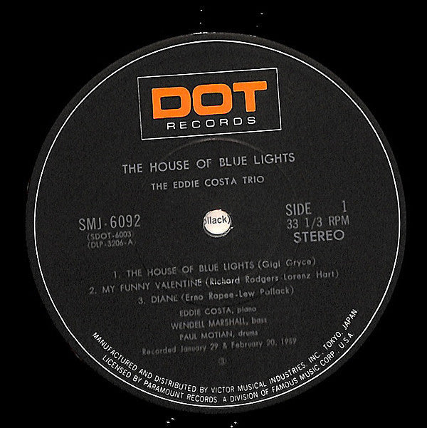 Eddie Costa Trio - The House Of Blue Lights (Vinyl, LP, Album, Reis...