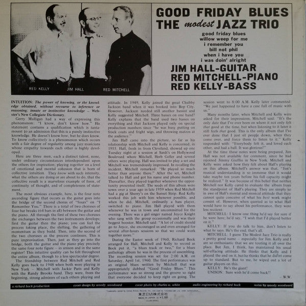 Jim Hall - Good Friday Blues: The Modest Jazz Trio (Vinyl, LP, Album, Reissue, Stereo) Very Good (VG) / Very Good Plus (VG+)