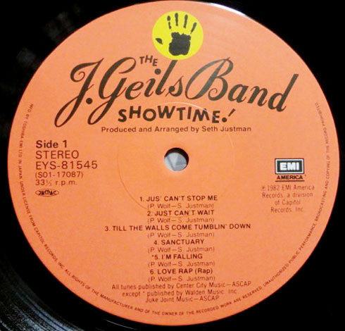 The J. Geils Band - Showtime! (Vinyl, LP, Album, Stereo) Very Good Plus (VG+) / Very Good Plus (VG+)