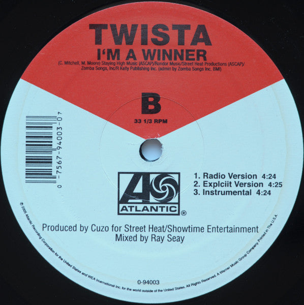 Twista - Girl Tonite (Vinyl, 12", 33 ⅓ RPM) Very Good Plus (VG+) / Very Good Plus (VG+)
