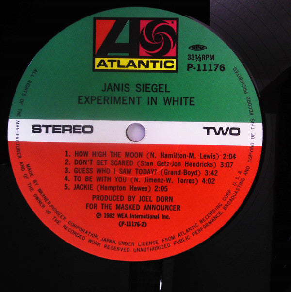 Janis Siegel - Experiment In White (Vinyl, LP, Album, Stereo) Very Good Plus (VG+) / Very Good Plus (VG+)