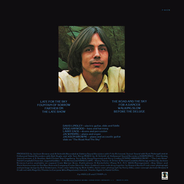 Jackson Browne - Late For The Sky (Vinyl, LP, Album, Reissue)