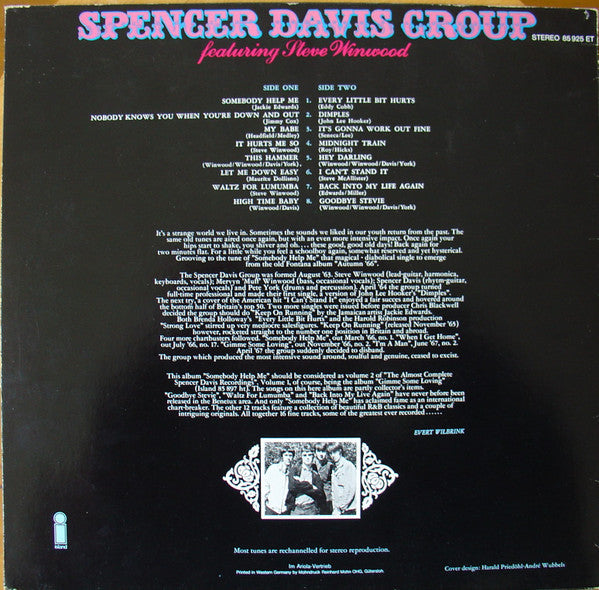 The Spencer Davis Group - Somebody Help Me (Vinyl, LP, Compilation, Reissue) Very Good (VG) / Very Good (VG)