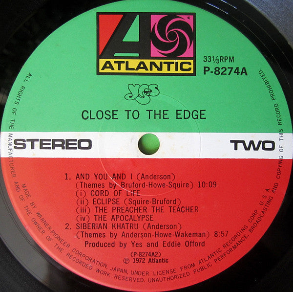Yes - Close To The Edge = Kiseki (Vinyl, LP, Album) Very Good Plus (VG+) / Very Good (VG)