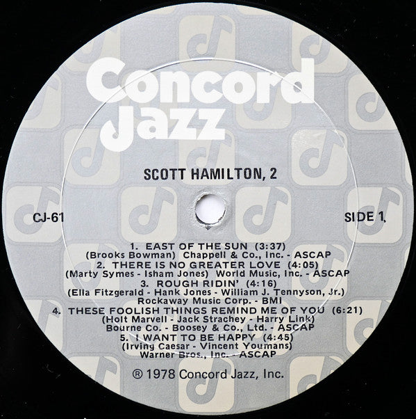 Scott Hamilton - Scott Hamilton, 2 (Vinyl, LP, Album, Reissue) Very Good (VG) / Very Good Plus (VG+)