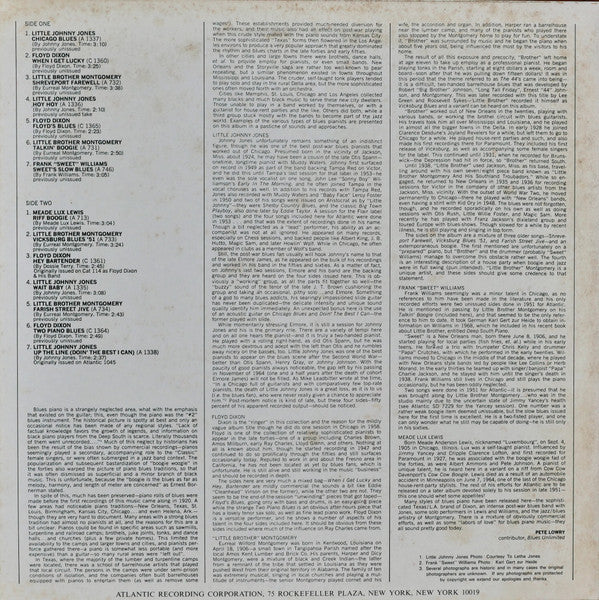 Various - Blues Piano - Chicago, Plus (Vinyl, LP, Compilation, Mono) Very Good Plus (VG+) / Very Good Plus (VG+)