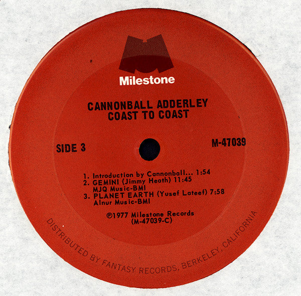 Cannonball Adderley - Coast To Coast (2xVinyl, LP, Compilation) Very Good (VG) / Very Good (VG)