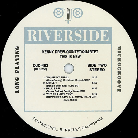 Kenny Drew Quintet - This Is New (Vinyl, LP, Album, Reissue, Remastered, Stereo) Near Mint (NM or M-) / Very Good Plus (VG+)