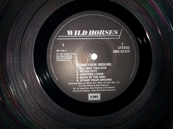 Wild Horses - Stand Your Ground (Vinyl, LP, Album) Near Mint (NM or M-) / Very Good Plus (VG+)