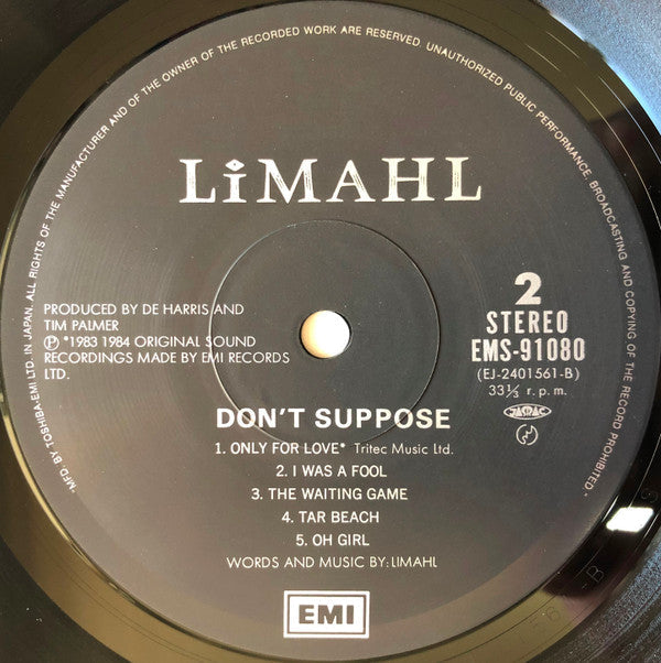Limahl - Don't Suppose (Vinyl, LP, Album)