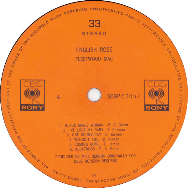 Fleetwood Mac - English Rose (Vinyl, LP, Album) Very Good Plus (VG+) / Very Good (VG)
