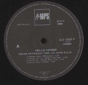 The Oscar Peterson Trio - Hello Herbie (Vinyl, LP, Album, Reissue) Very Good Plus (VG+) / Very Good Plus (VG+)