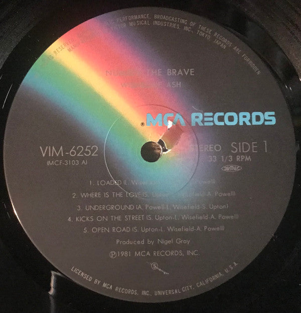 Wishbone Ash - Number The Brave = ナンバー・ザ・ブレイヴ (Vinyl, LP, Album) Very Good Plus (VG+) / Very Good (VG)
