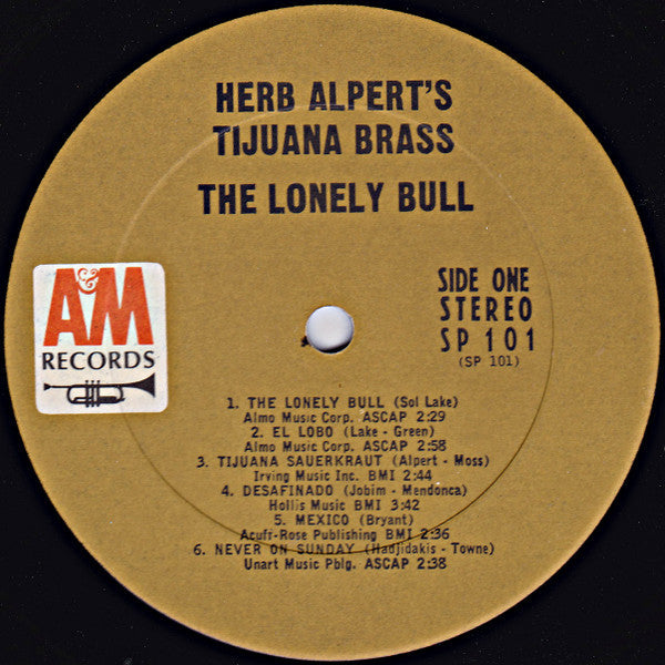 Herb Alpert & The Tijuana Brass - The Lonely Bull (Vinyl, LP, Album, Repress, Stereo) Good Plus (G+) / Very Good (VG)