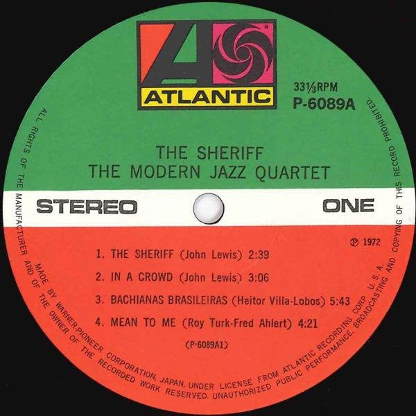 The Modern Jazz Quartet - The Sheriff (Vinyl, LP, Album, Reissue, Stereo) Very Good Plus (VG+) / Very Good (VG)