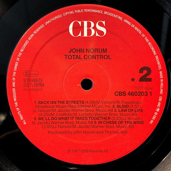 John Norum - Total Control (Vinyl, LP, Album, Stereo)