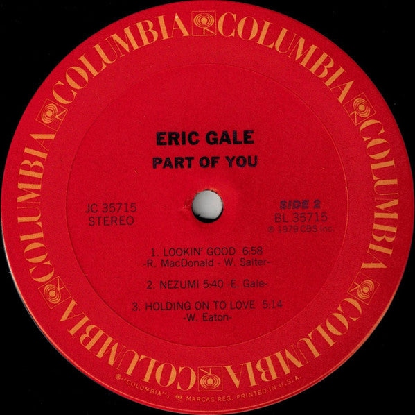 Eric Gale - Part Of You (Vinyl, LP, Album) Very Good Plus (VG+) / Good (G)