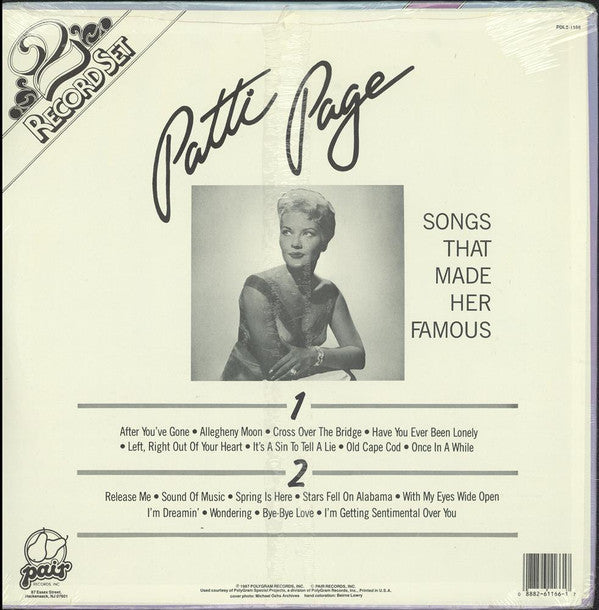 Patti Page - Songs That Made Her Famous (2xVinyl, LP, Compilation) Near Mint (NM or M-) / Very Good Plus (VG+)