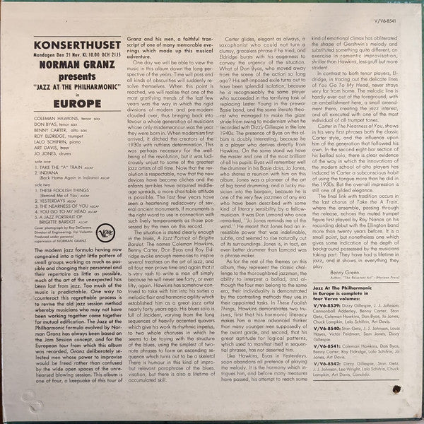 Jazz At The Philharmonic - Norman Granz Presents "Jazz At The Philharmonic" In Europe (Vinyl, LP, Album, Mono) Good Plus (G+) / Very Good (VG)
