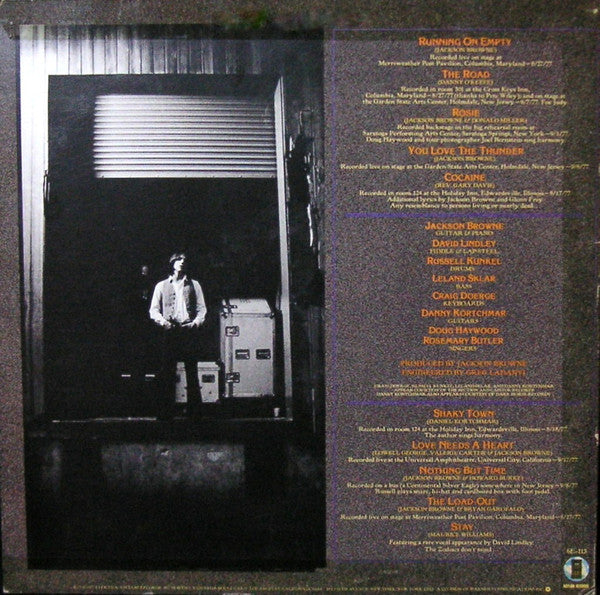 Jackson Browne - Running On Empty (Vinyl, LP, Album, Repress) Very Good Plus (VG+) / Very Good Plus (VG+)