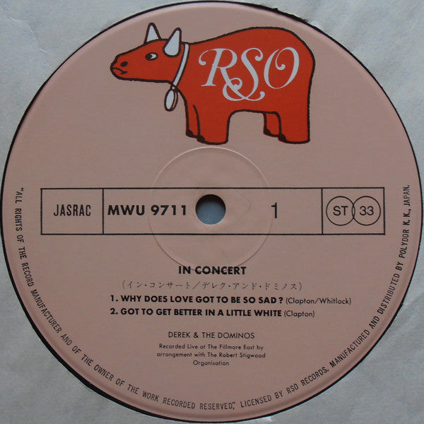 Derek & The Dominos - In Concert (Vinyl, LP, Album, Reissue)
