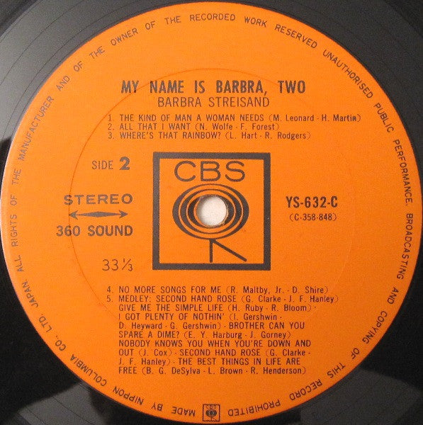 Barbra Streisand - My Name Is Barbra, Two... (Vinyl, LP, Album) Very Good Plus (VG+) / Very Good Plus (VG+)