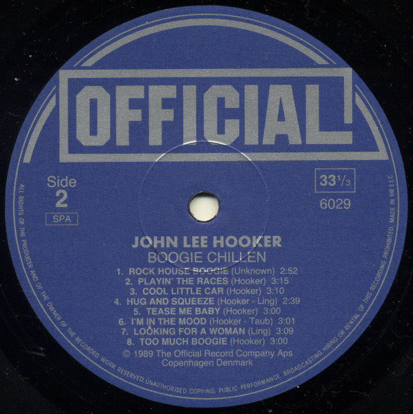 John Lee Hooker - Boogie Chillen (Vinyl, LP, Compilation, Mono) Very Good (VG) / Very Good (VG)