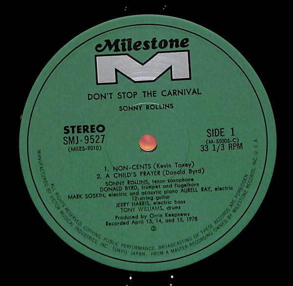 Sonny Rollins - Don't Stop The Carnival (2xVinyl, LP, Album) Near Mint (NM or M-) / Very Good Plus (VG+)