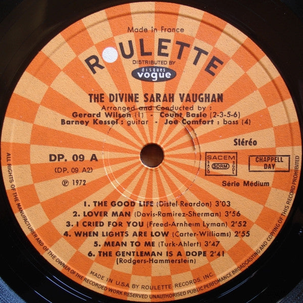 Sarah Vaughan - The Divine (2xVinyl, LP, Compilation, Stereo) Very Good (VG) / Very Good (VG)