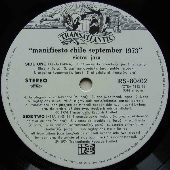 Victor Jara - Manifiesto Chile September 1973 (Vinyl, LP, Compilati...