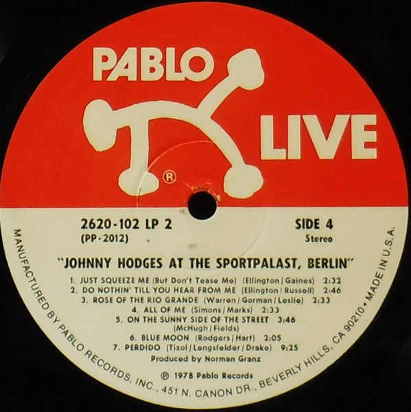Johnny Hodges - At The Sportpalast, Berlin (2xVinyl, LP, Album, Stereo) Very Good Plus (VG+) / Very Good Plus (VG+)