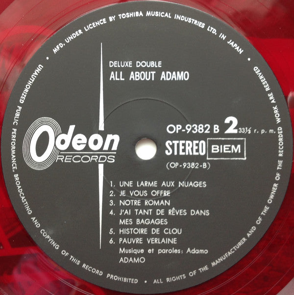 Adamo - All About Adamo (2xVinyl, LP, Compilation, Stereo) Good Plus (G+) / Very Good (VG)