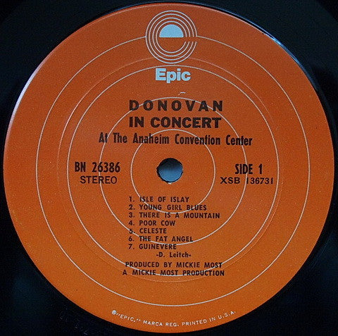 Donovan - Donovan In Concert (Vinyl, LP, Album, Reissue, Stereo) Very Good Plus (VG+) / Very Good (VG)