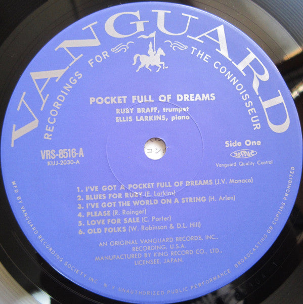 Ruby Braff - Pocket Full Of Dreams (Vinyl, LP, Album, Reissue) Very Good Plus (VG+) / Very Good Plus (VG+)