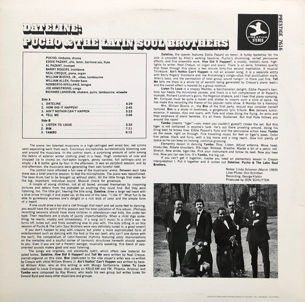 Pucho & His Latin Soul Brothers - Dateline: (Vinyl, LP, Album, Reissue) Very Good Plus (VG+) / Very Good Plus (VG+)