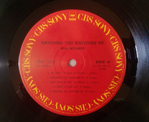 Bill Withers - Watching You Watching Me (Vinyl, LP, Album) Very Good Plus (VG+) / Good Plus (G+)