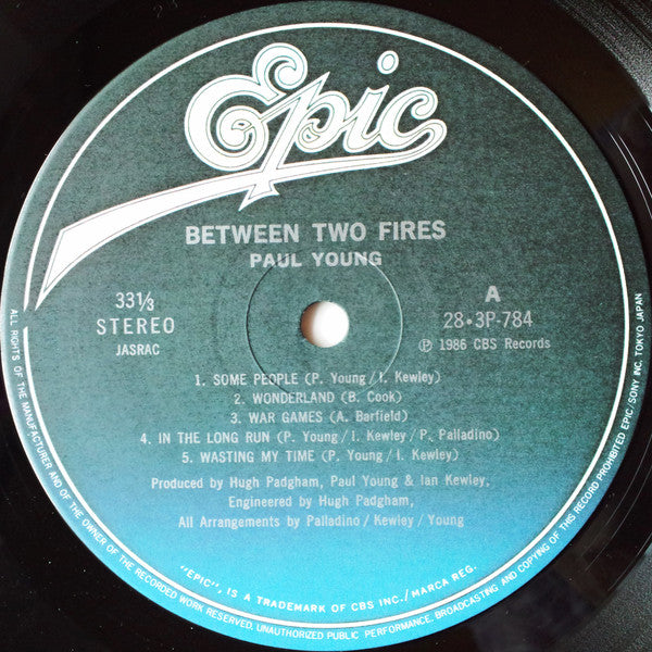 Paul Young - Between Two Fires (Vinyl, LP, Album) Very Good Plus (VG+) / Very Good Plus (VG+)