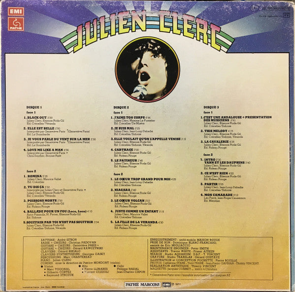 Julien Clerc - Julien Clerc (Enregistrement Public 1977) (3xVinyl, LP, Album) Very Good (VG) / Very Good (VG)