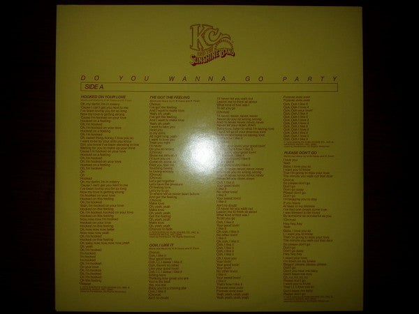 KC & The Sunshine Band - Do You Wanna Go Party (Vinyl, LP, Album) Very Good (VG) / Very Good (VG)