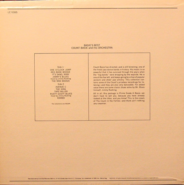 Count Basie Orchestra - Basie's Best! A Collection Of Immortal Performances (Vinyl, LP, Compilation, Reissue) Very Good Plus (VG+) / Good Plus (G+)