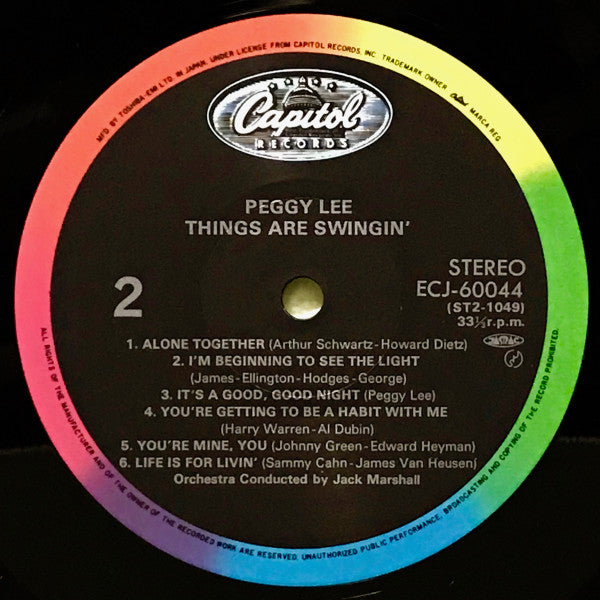 Peggy Lee - Things Are Swingin' (Vinyl, LP, Album, Reissue, Stereo) Near Mint (NM or M-) / Very Good Plus (VG+)